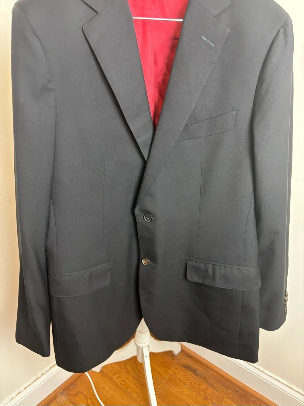 Suit Supply Vitale Barberis Canonico Wool  Black 2 Button Blazer Size 54